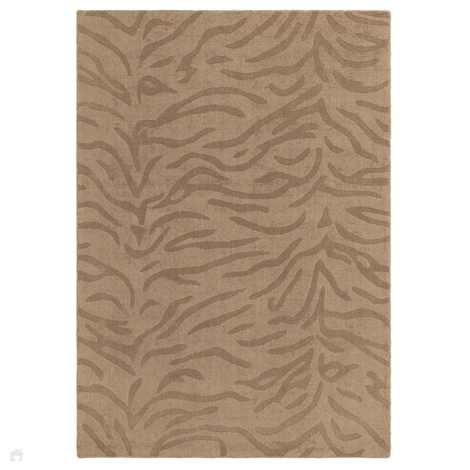 Tigra Modern Animal Inspired Textured Hand-Woven Carved Hi-Lo Ribbed Cut & Loop Wool Mocha Rug-Asiatic Carpets-Rug Love - The Most Loved Rug Store