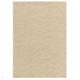 Tigra Modern Animal Inspired Textured Hand-Woven Carved Hi-Lo Ribbed Cut & Loop Wool Sand Rug