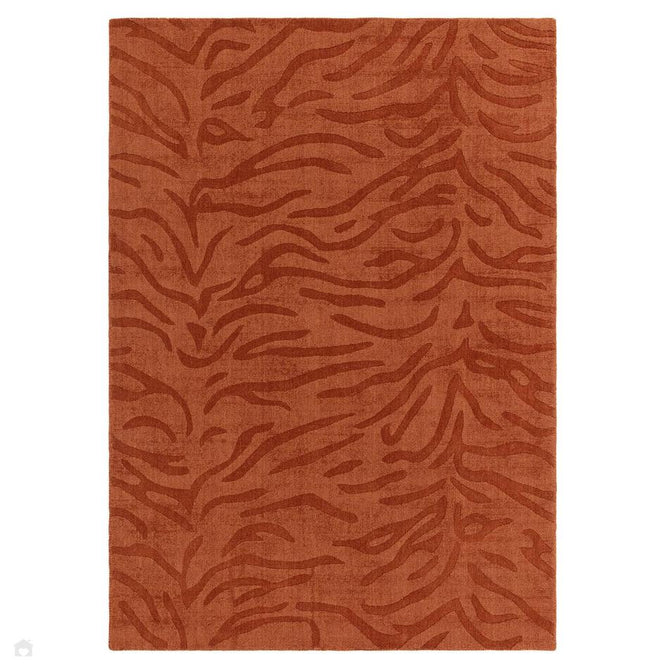 Tigra Modern Animal Inspired Textured Hand-Woven Carved Hi-Lo Ribbed Cut & Loop Wool Spice Rug-Asiatic Carpets-Rug Love - The Most Loved Rug Store