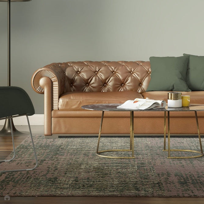 Torino Modern Abstract Distressed Shimmer Tonal Textured Hi-Low Soft Wool Loop & Viscose Flatweave Beige/Forest Green/Light Sage/Moss Green Rug-Asiatic Carpets-Rug Love - The Most Loved Rug Store