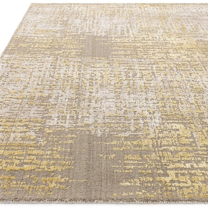 Torino Modern Abstract Distressed Shimmer Tonal Textured Hi-Low Soft Wool Loop & Viscose Flatweave Beige/Gold/Yellow/Taupe Grey Rug-Asiatic Carpets-Rug Love - The Most Loved Rug Store
