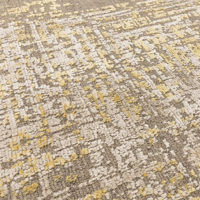 Torino Modern Abstract Distressed Shimmer Tonal Textured Hi-Low Soft Wool Loop & Viscose Flatweave Beige/Gold/Yellow/Taupe Grey Rug-Asiatic Carpets-Rug Love - The Most Loved Rug Store