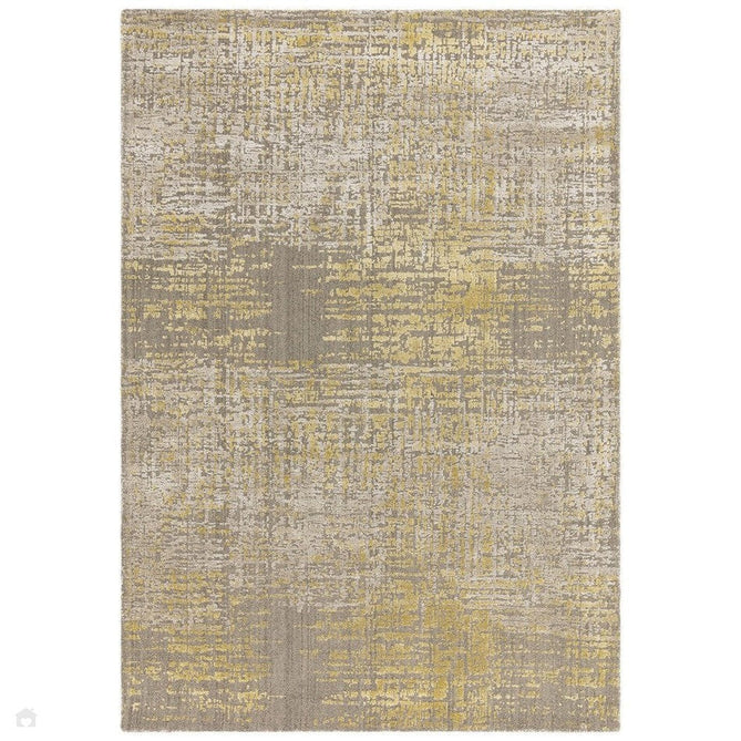Torino Modern Abstract Distressed Shimmer Tonal Textured Hi-Low Soft Wool Loop & Viscose Flatweave Beige/Gold/Yellow/Taupe Grey Rug-Asiatic Carpets-Rug Love - The Most Loved Rug Store