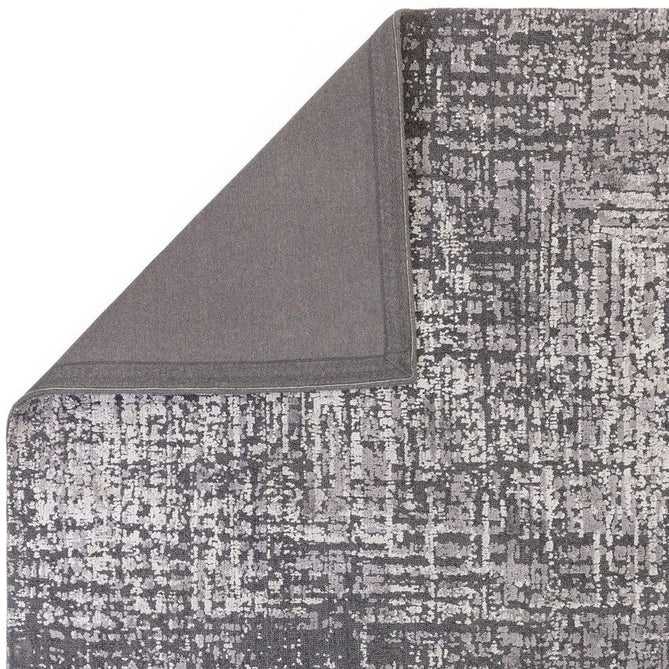 Torino Modern Abstract Distressed Shimmer Tonal Textured Hi-Low Soft Wool Loop & Viscose Flatweave Charcoal Grey/Steel Grey/Soft Silver/Muted Graphite Rug-Asiatic Carpets-Rug Love - The Most Loved Rug Store