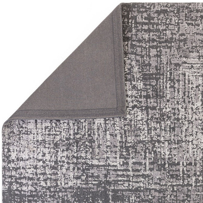 Torino Modern Abstract Distressed Shimmer Tonal Textured Hi-Low Soft Wool Loop & Viscose Flatweave Charcoal Grey/Steel Grey/Soft Silver/Muted Graphite Rug-Asiatic Carpets-Rug Love - The Most Loved Rug Store