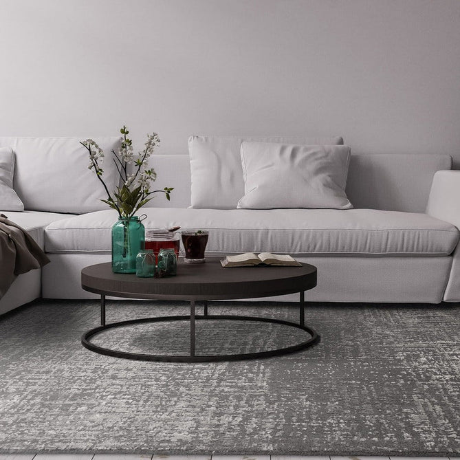 Torino Modern Abstract Distressed Shimmer Tonal Textured Hi-Low Soft Wool Loop & Viscose Flatweave Charcoal Grey/Steel Grey/Soft Silver/Muted Graphite Rug-Asiatic Carpets-Rug Love - The Most Loved Rug Store