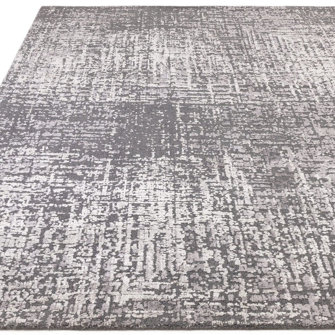 Torino Modern Abstract Distressed Shimmer Tonal Textured Hi-Low Soft Wool Loop & Viscose Flatweave Charcoal Grey/Steel Grey/Soft Silver/Muted Graphite Rug-Asiatic Carpets-Rug Love - The Most Loved Rug Store