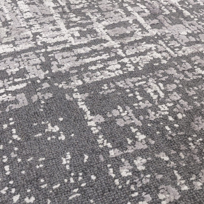 Torino Modern Abstract Distressed Shimmer Tonal Textured Hi-Low Soft Wool Loop & Viscose Flatweave Charcoal Grey/Steel Grey/Soft Silver/Muted Graphite Rug-Asiatic Carpets-Rug Love - The Most Loved Rug Store