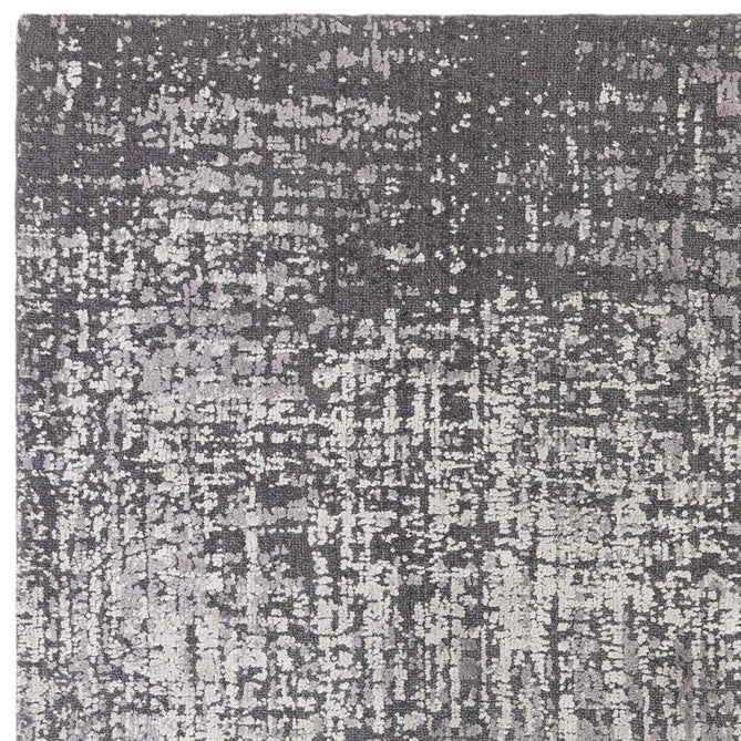 Torino Modern Abstract Distressed Shimmer Tonal Textured Hi-Low Soft Wool Loop & Viscose Flatweave Charcoal Grey/Steel Grey/Soft Silver/Muted Graphite Rug-Asiatic Carpets-Rug Love - The Most Loved Rug Store