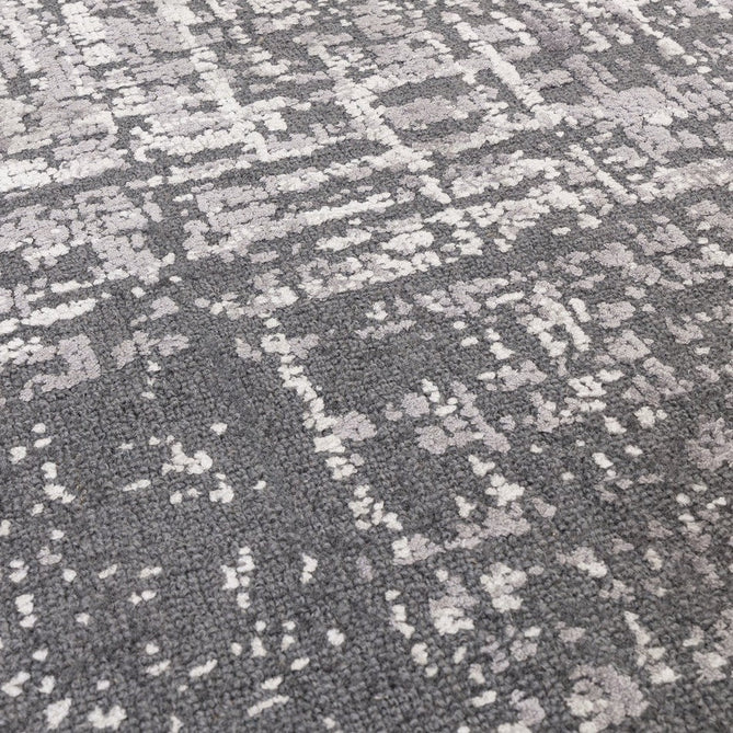 Torino Modern Abstract Distressed Shimmer Tonal Textured Hi-Low Soft Wool Loop & Viscose Flatweave Charcoal Grey/Steel Grey/Soft Silver/Muted Graphite Rug-Asiatic Carpets-Rug Love - The Most Loved Rug Store