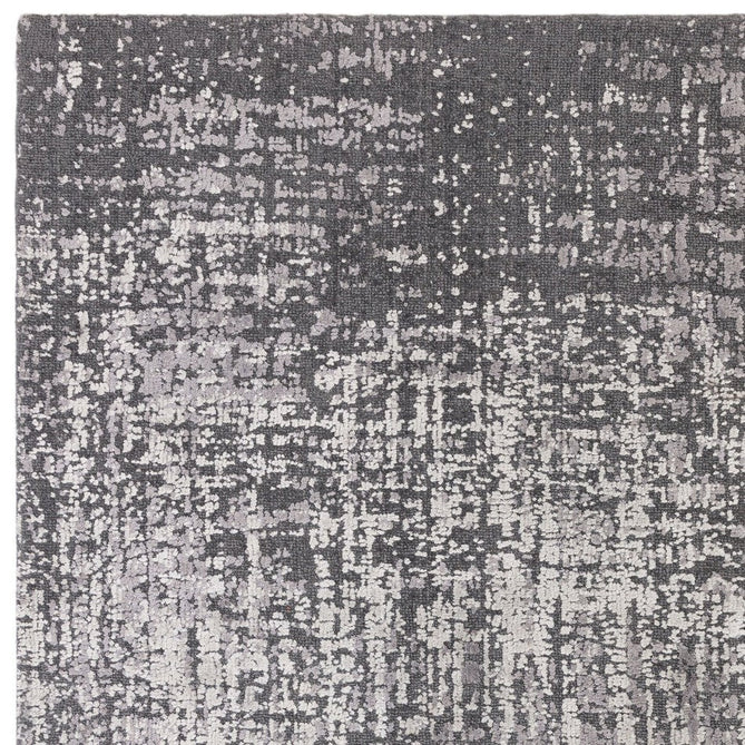 Torino Modern Abstract Distressed Shimmer Tonal Textured Hi-Low Soft Wool Loop & Viscose Flatweave Charcoal Grey/Steel Grey/Soft Silver/Muted Graphite Rug-Asiatic Carpets-Rug Love - The Most Loved Rug Store