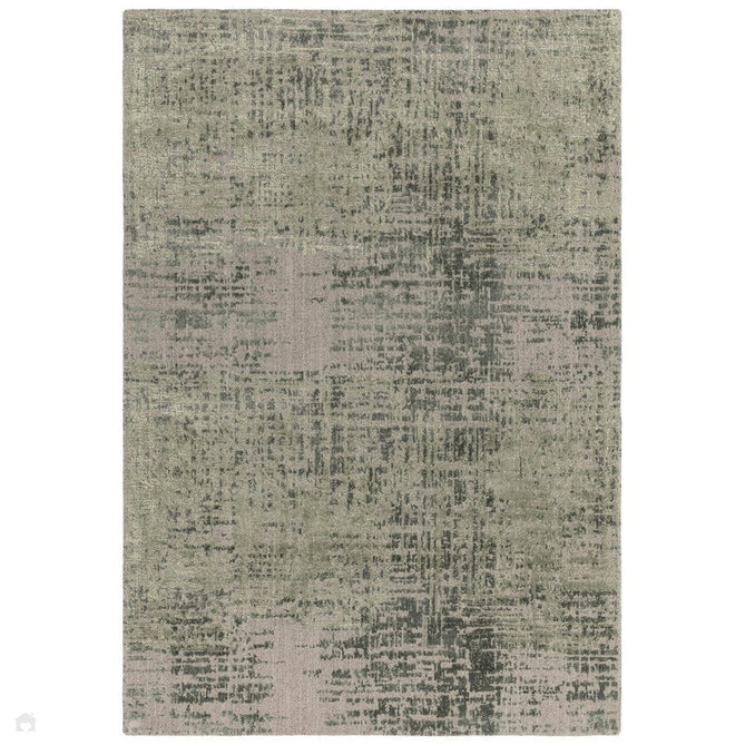 Torino Modern Abstract Distressed Shimmer Tonal Textured Hi-Low Soft Wool Loop & Viscose Flatweave Forest Green/Beige/Light Green Rug-Asiatic Carpets-Rug Love - The Most Loved Rug Store