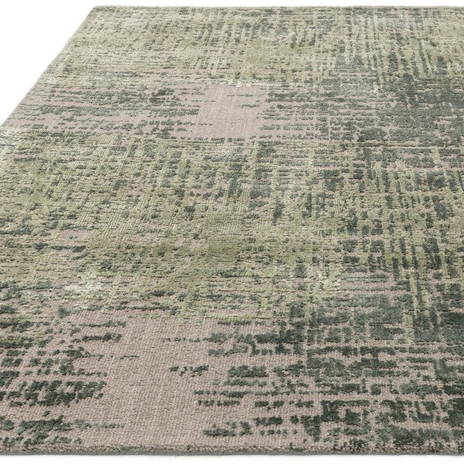 Torino Modern Abstract Distressed Shimmer Tonal Textured Hi-Low Soft Wool Loop & Viscose Flatweave Forest Green/Beige/Light Green Rug-Asiatic Carpets-Rug Love - The Most Loved Rug Store