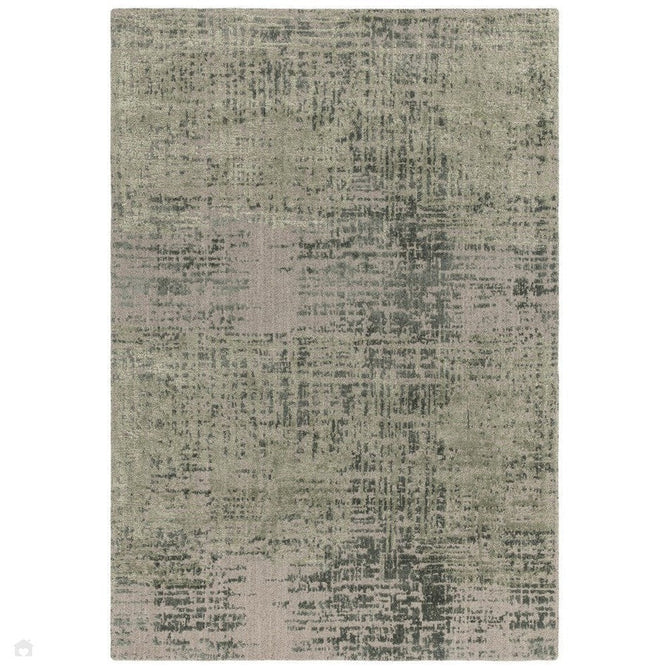 Torino Modern Abstract Distressed Shimmer Tonal Textured Hi-Low Soft Wool Loop & Viscose Flatweave Forest Green/Beige/Light Green Rug-Asiatic Carpets-Rug Love - The Most Loved Rug Store