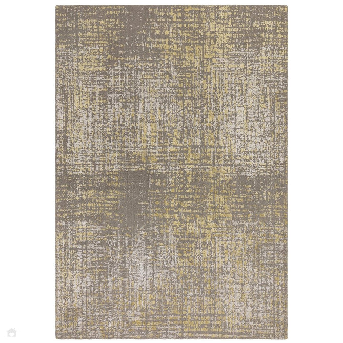 Torino Modern Abstract Distressed Shimmer Tonal Textured Hi-Low Soft Wool Loop & Viscose Flatweave Gold/Yellow/Beige Rug-Asiatic Carpets-Rug Love - The Most Loved Rug Store