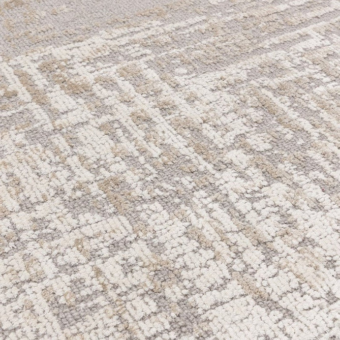 Torino Modern Abstract Distressed Shimmer Tonal Textured Hi-Low Soft Wool Loop & Viscose Flatweave Natural Beige/Cream/Taupe Grey Rug-Asiatic Carpets-Rug Love - The Most Loved Rug Store