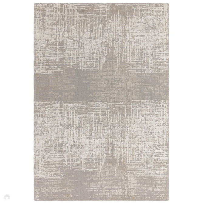 Torino Modern Abstract Distressed Shimmer Tonal Textured Hi-Low Soft Wool Loop & Viscose Flatweave Natural Beige/Cream/Taupe Grey Rug-Asiatic Carpets-Rug Love - The Most Loved Rug Store