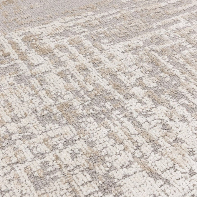 Torino Modern Abstract Distressed Shimmer Tonal Textured Hi-Low Soft Wool Loop & Viscose Flatweave Natural Beige/Cream/Taupe Grey Rug-Asiatic Carpets-Rug Love - The Most Loved Rug Store