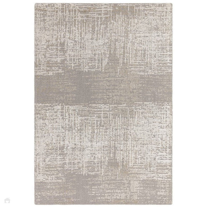 Torino Modern Abstract Distressed Shimmer Tonal Textured Hi-Low Soft Wool Loop & Viscose Flatweave Natural Beige/Cream/Taupe Grey Rug-Asiatic Carpets-Rug Love - The Most Loved Rug Store