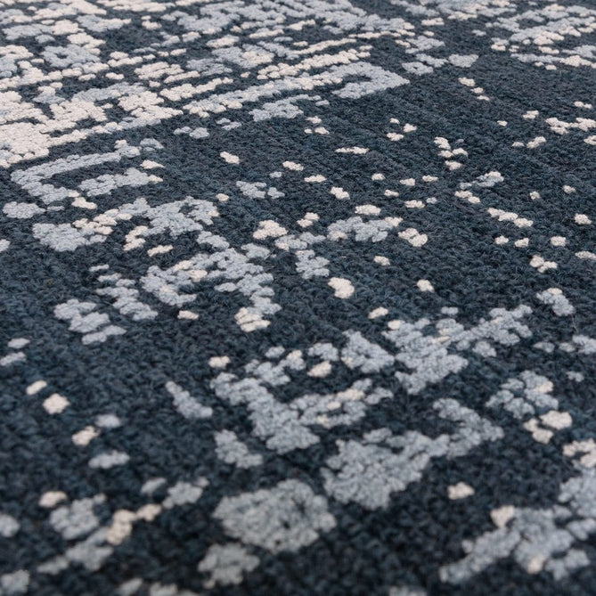 Torino Modern Abstract Distressed Shimmer Tonal Textured Hi-Low Soft Wool Loop & Viscose Flatweave Petrol Blue/Silver/Off White Rug-Asiatic Carpets-Rug Love - The Most Loved Rug Store