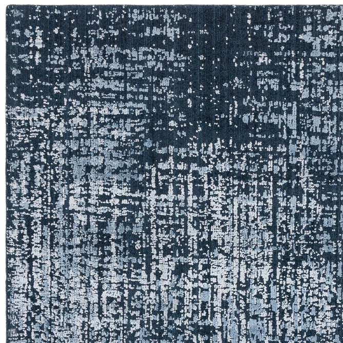 Torino Modern Abstract Distressed Shimmer Tonal Textured Hi-Low Soft Wool Loop & Viscose Flatweave Petrol Blue/Silver/Off White Rug-Asiatic Carpets-Rug Love - The Most Loved Rug Store