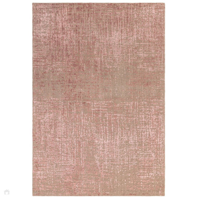 Torino Modern Abstract Distressed Shimmer Tonal Textured Hi-Low Soft Wool Loop & Viscose Flatweave Soft Taupe/Terracotta/Soft Pink Rug-Asiatic Carpets-Rug Love - The Most Loved Rug Store