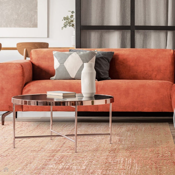 Torino Modern Abstract Distressed Shimmer Tonal Textured Hi-Low Soft Wool Loop & Viscose Flatweave Soft Taupe/Terracotta/Soft Pink Rug-Asiatic Carpets-Rug Love - The Most Loved Rug Store