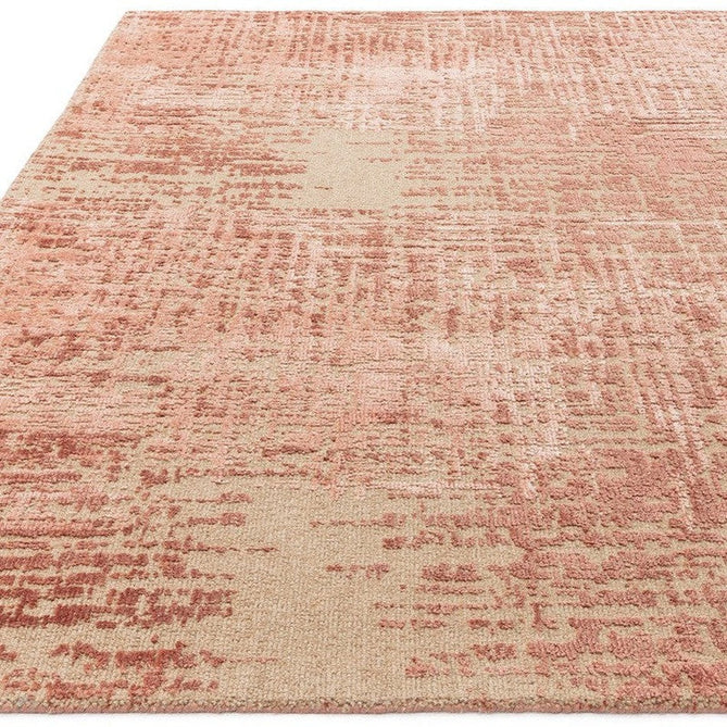Torino Modern Abstract Distressed Shimmer Tonal Textured Hi-Low Soft Wool Loop & Viscose Flatweave Soft Taupe/Terracotta/Soft Pink Rug-Asiatic Carpets-Rug Love - The Most Loved Rug Store