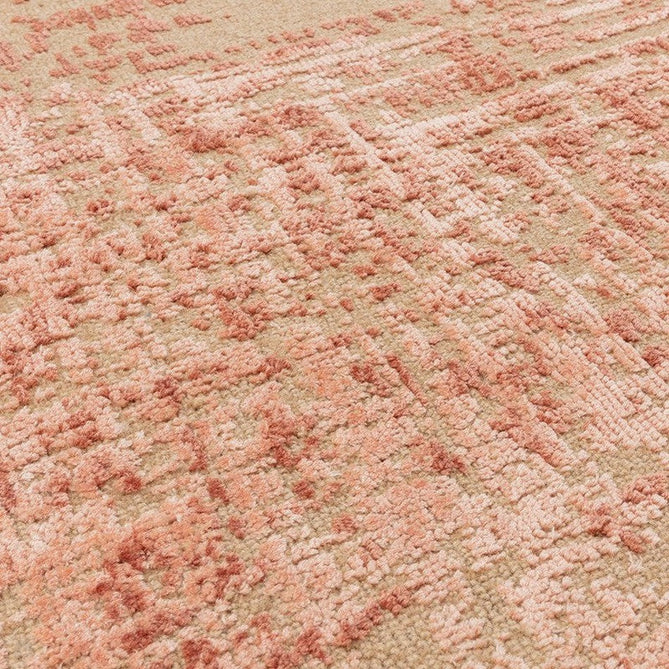 Torino Modern Abstract Distressed Shimmer Tonal Textured Hi-Low Soft Wool Loop & Viscose Flatweave Soft Taupe/Terracotta/Soft Pink Rug-Asiatic Carpets-Rug Love - The Most Loved Rug Store