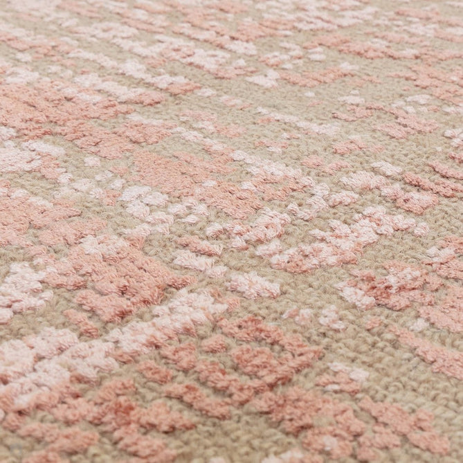 Torino Modern Abstract Distressed Shimmer Tonal Textured Hi-Low Soft Wool Loop & Viscose Flatweave Soft Taupe/Terracotta/Soft Pink Rug-Asiatic Carpets-Rug Love - The Most Loved Rug Store