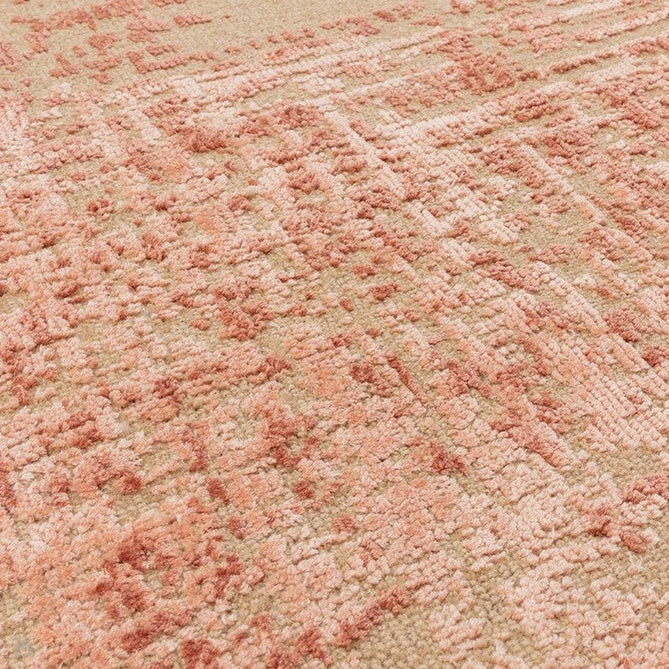 Torino Modern Abstract Distressed Shimmer Tonal Textured Hi-Low Soft Wool Loop & Viscose Flatweave Soft Taupe/Terracotta/Soft Pink Rug-Asiatic Carpets-Rug Love - The Most Loved Rug Store