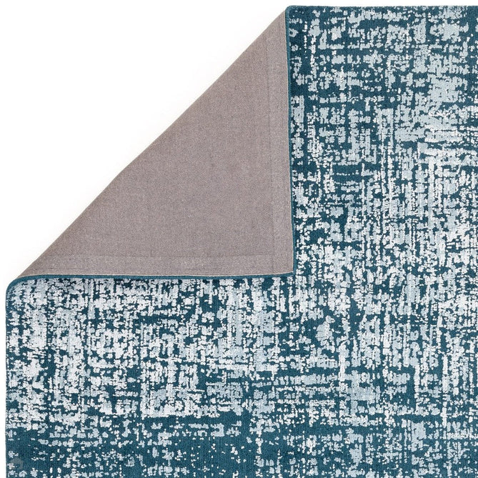 Torino Modern Abstract Distressed Shimmer Tonal Textured Hi-Low Soft Wool Loop & Viscose Flatweave Teal Green/Cream/Grey Rug-Asiatic Carpets-Rug Love - The Most Loved Rug Store