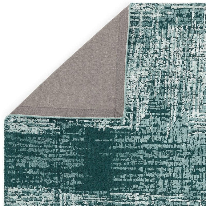Torino Modern Abstract Distressed Shimmer Tonal Textured Hi-Low Soft Wool Loop & Viscose Flatweave Teal Green/Cream/Grey Rug-Asiatic Carpets-Rug Love - The Most Loved Rug Store