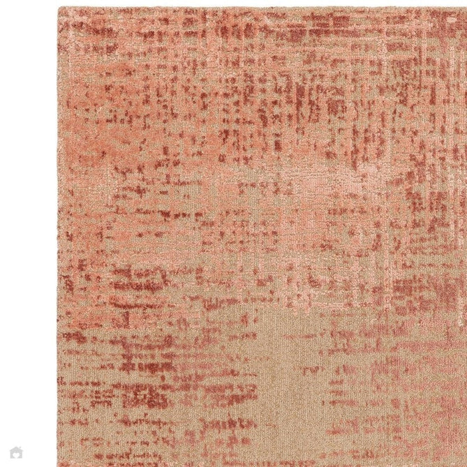 Torino Modern Abstract Distressed Shimmer Tonal Textured Hi-Low Soft Wool Loop & Viscose Flatweave Terracotta/Soft Taupe/Soft Pink Rug-Asiatic Carpets-Rug Love - The Most Loved Rug Store