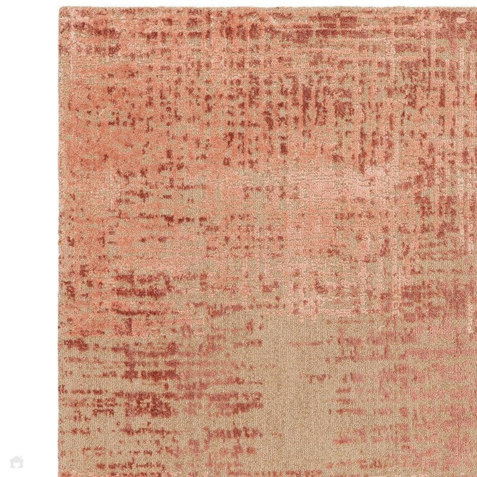 Torino Modern Abstract Distressed Shimmer Tonal Textured Hi-Low Soft Wool Loop & Viscose Flatweave Terracotta/Soft Taupe/Soft Pink Rug-Asiatic Carpets-Rug Love - The Most Loved Rug Store