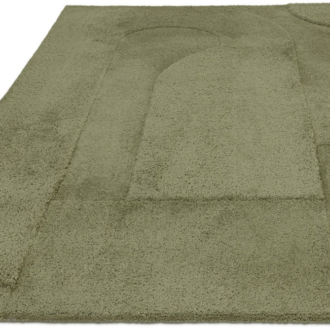 Tova Modern Plain Carved Geometric Hi-Low Textured Soft-Touch Polyester Green Rug-Asiatic Carpets-Rug Love - The Most Loved Rug Store