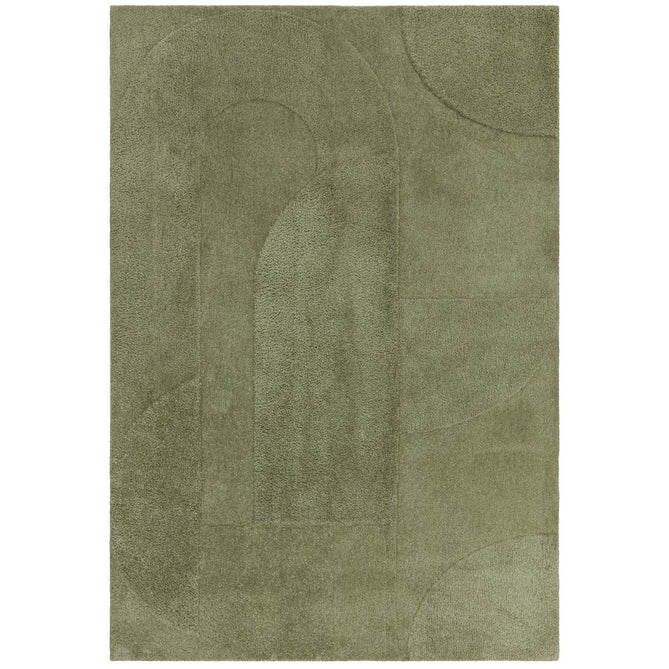 Tova Modern Plain Carved Geometric Hi-Low Textured Soft-Touch Polyester Green Rug-Asiatic Carpets-Rug Love - The Most Loved Rug Store