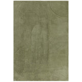 Tova Modern Plain Carved Geometric Hi-Low Textured Soft-Touch Polyester Green Rug