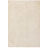 Tova Modern Plain Carved Geometric Hi-Low Textured Soft-Touch Polyester Ivory Rug