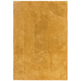 Tova Modern Plain Carved Geometric Hi-Low Textured Soft-Touch Polyester Ochre Yellow Rug