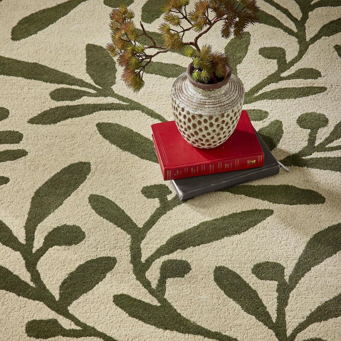 Trailing Leaf Beige/Green Rug-Origins-Rug Love - The Most Loved Rug Store