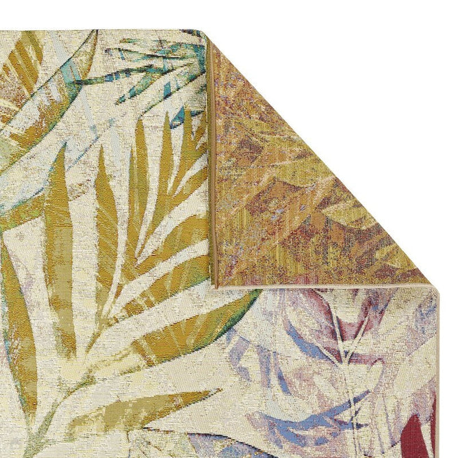 Tropicana 51 X Botanical Floral Durable Stain-Resistant Weatherproof Flatweave In-Outdoor Ivory/Yellow/Coral/Multicolour Rug-Melrose-Rug Love - The Most Loved Rug Store