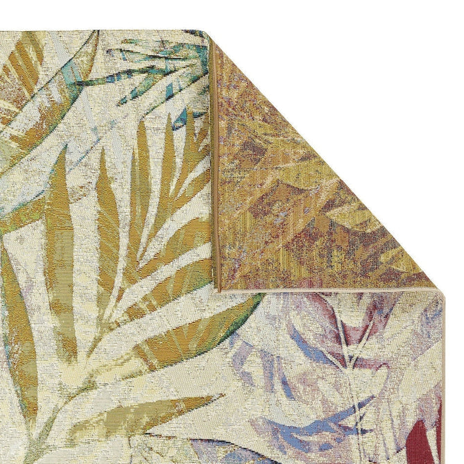 Tropicana 51 X Botanical Floral Durable Stain-Resistant Weatherproof Flatweave In-Outdoor Ivory/Yellow/Coral/Multicolour Rug-Oriental Weavers-Rug Love - The Most Loved Rug Store