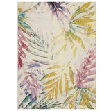 Tropicana 51 X Botanical Floral Durable Stain-Resistant Weatherproof Flatweave In-Outdoor Yellow/Coral/Multicolour Rug