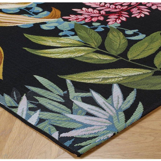 Tropicana 725 K Botanical Floral Durable Stain-Resistant Weatherproof Flatweave In-Outdoor Black/Green/Gold/Multicolour Rug-Oriental Weavers-Rug Love - The Most Loved Rug Store