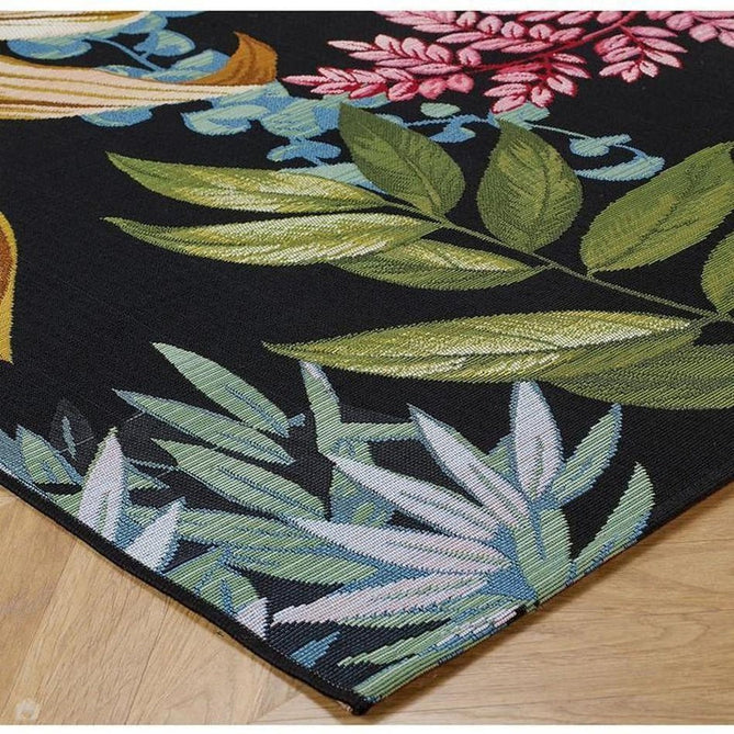 Tropicana 725 K Botanical Floral Durable Stain-Resistant Weatherproof Flatweave In-Outdoor Black/Green/Gold/Multicolour Rug-Oriental Weavers-Rug Love - The Most Loved Rug Store