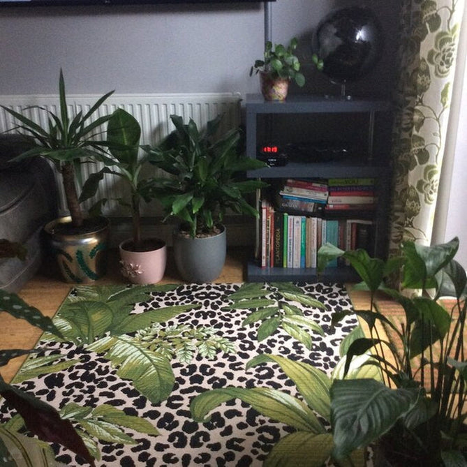 Tropicana 823 K Floral Leopard Durable Stain-Resistant Weatherproof Flatweave In-Outdoor Cream/Black/Green/Multicolour Rug-Oriental Weavers-Rug Love - The Most Loved Rug Store