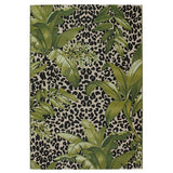 Tropicana 823 K Floral Leopard Durable Stain-Resistant Weatherproof Flatweave In-Outdoor Cream/Black/Green/Multicolour Rug