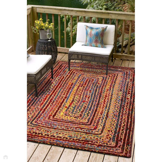 Tropicana Border In-Outdoor Flatweave Multicolour Rug-Melrose-Rug Love - The Most Loved Rug Store