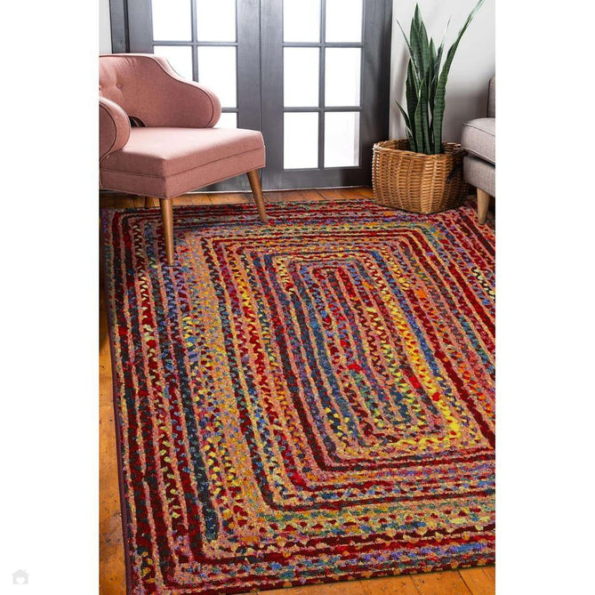 Tropicana Border In-Outdoor Flatweave Multicolour Rug-Melrose-Rug Love - The Most Loved Rug Store
